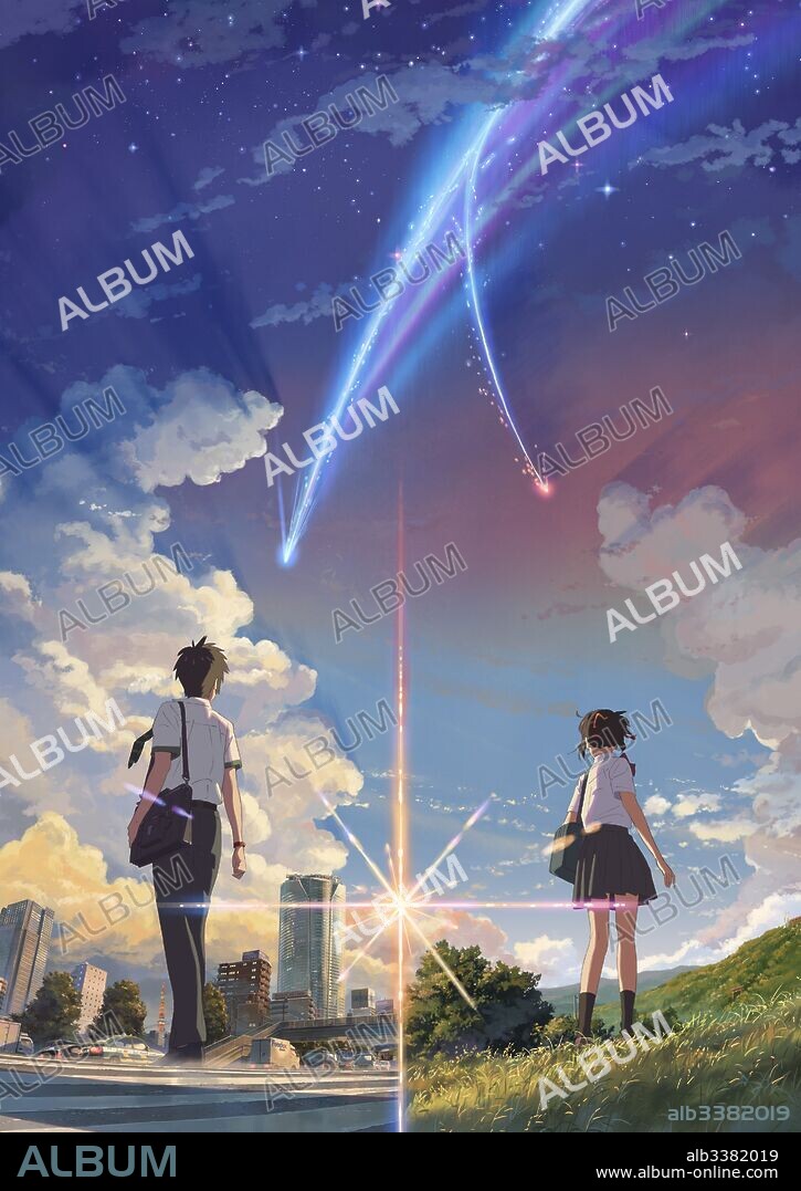 Poster of YOUR NAME, 2016 (KIMI NO NA WA), directed by MAKOTO SHINKAI. Copyright AMUSE/THE ANSWER STUDIO/COMIX WAVE FILM/EAST JAPAN MARKETING.