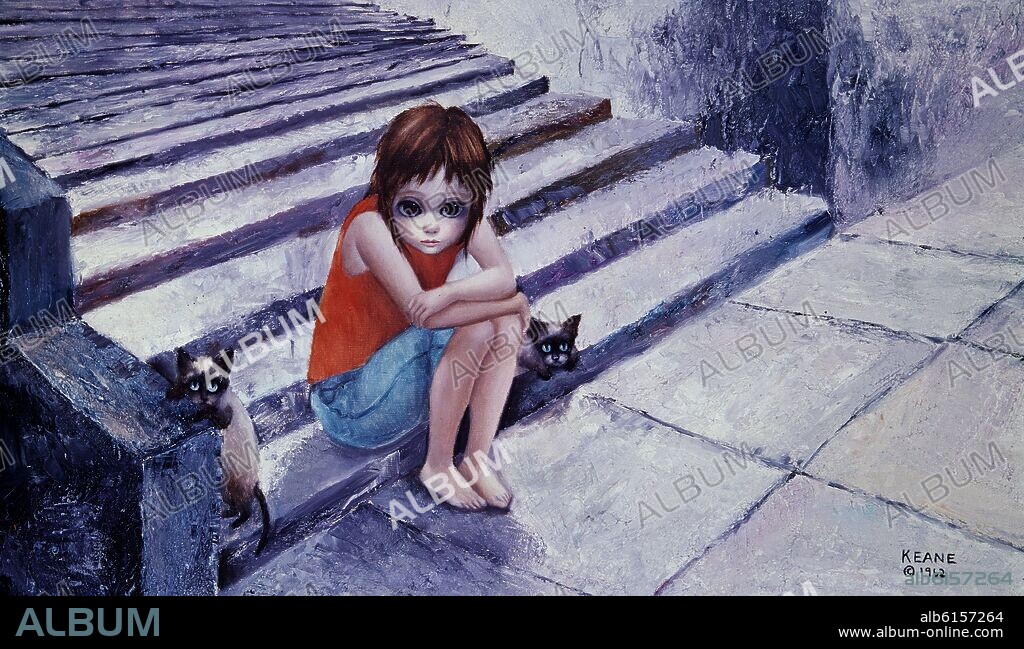 MARGARET KEANE. 'Out After Dark', 1962, Oil on canvas, 46 x 76 cm.