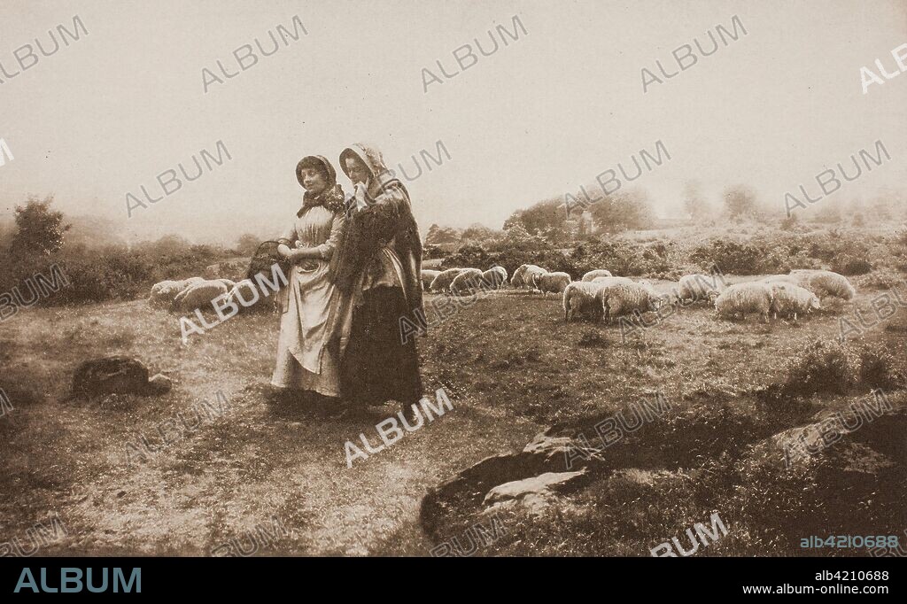Carolling. Henry Peach Robinson; English, 1830-1901. Date: 1887. Dimensions: 11.6 × 18.2 cm (image); 28.2 × 37.8 cm (paper). Photogravure, "Sun Artists, Number 2" (1890). Origin: England.