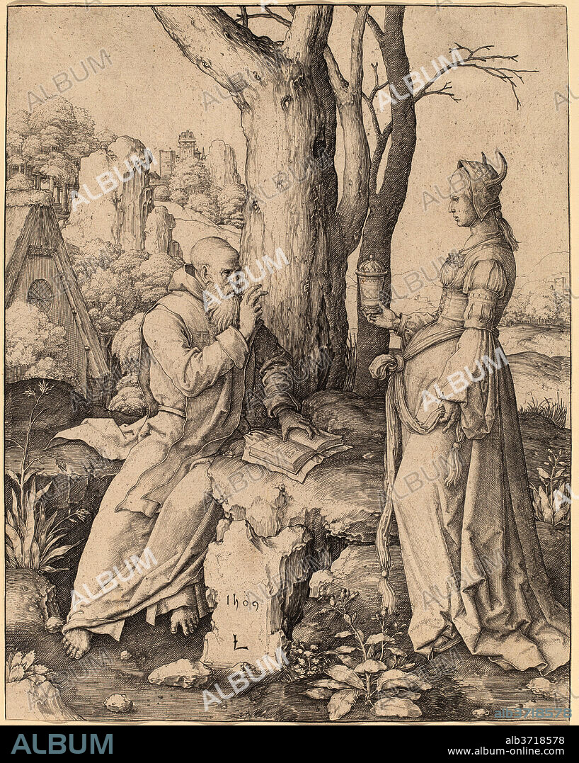 LUCAS VAN LEYDEN. The Temptation of Saint Anthony. Dated: 1509. Medium: engraving.