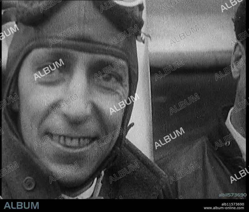 Lieutenant Noel Davis and Lieutenant Stanton Hall Wooster, 1927. Noel Guy Davis (pictured) and Stanton Hall Wooster were two US Navy airmen who planned an attempt to make the first nonstop flight from New York to Paris in 1927. Both men were killed when their Keystone Pathfinder aeroplane 'American Legion' crashed in Virginia during a test flight. From "Time To Remember - Fast And Far  in the Twenties", 1927 (Reel 3); a look at the obsession with speed and travel during the late 1920s.