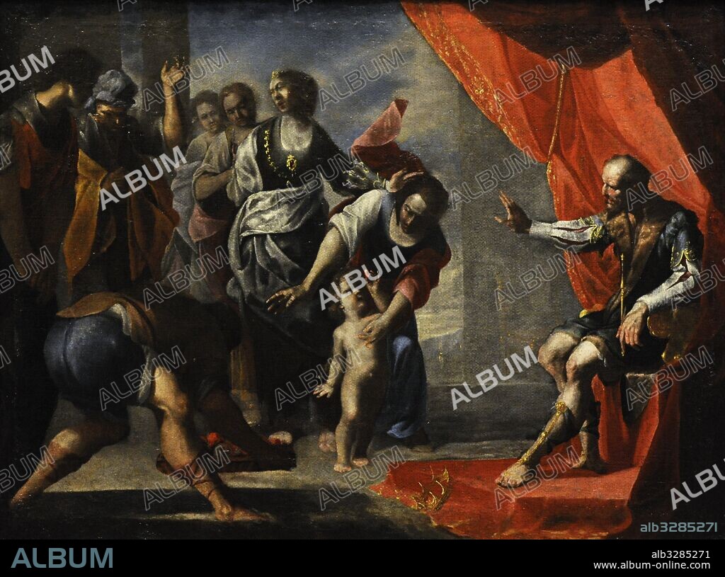 Bernardo Cavallino (1616-1656). Italian painter. Baroque. The judgment of Salomon. National Museum of Capodimonte. Naples. Italy.
