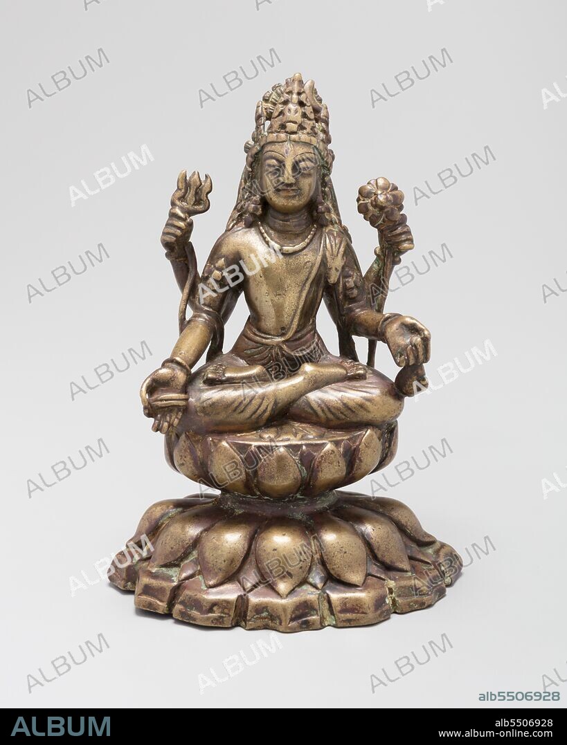 Four-Armed Bodhisattva Avalokiteshvara Seated in Lotus Position (Padmasana), 8th/9th century. Khyber Pakhtunkhwa Province, Swat Valley (modern Pakistan).