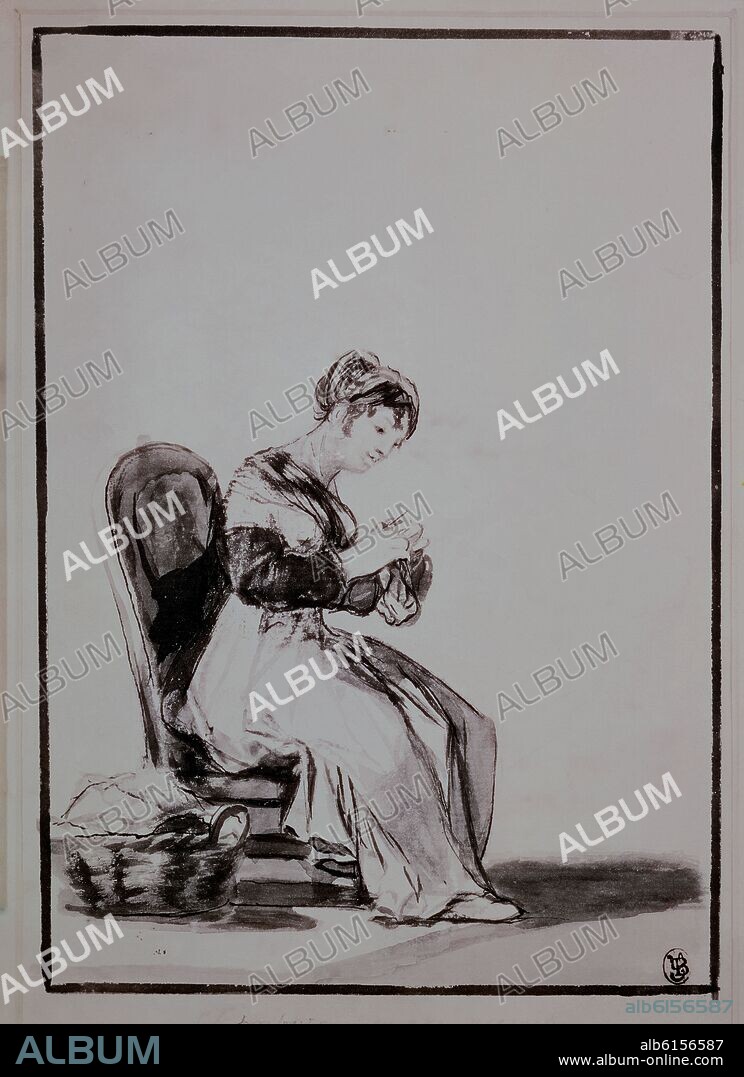 FRANCISCO DE GOYA. EL TRABAJO SIEMPRE PREMIA - ALBUM E (1806-1812) - AGUADA-TINTA CHINA - 242x170 mm.