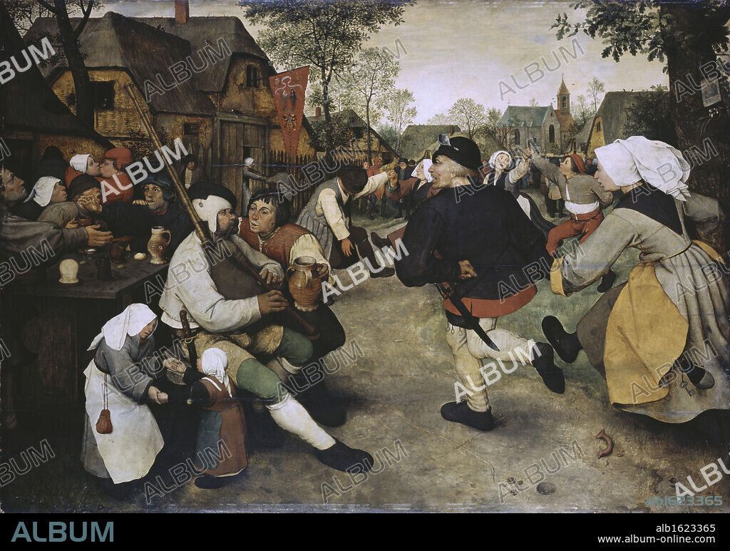 Peasants Dancing  1568  Pieter Bruegel the Elder (ca.1525-1569/Flemish)  Oil on Wood Panel  Kunsthistorisches Museum, Vienna, Austria.