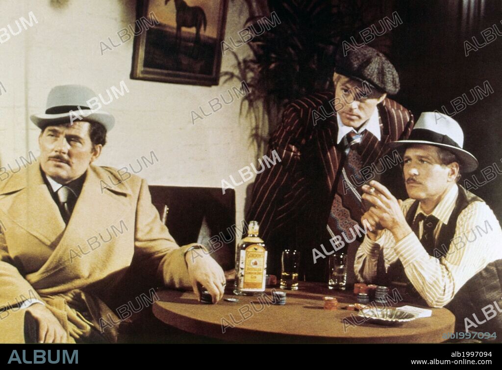PAUL NEWMAN, ROBERT REDFORD und ROBERT SHAW in THE STING, 1973, unter der Regie von GEORGE ROY HILL. Copyright UNIVERSAL PICTURES.