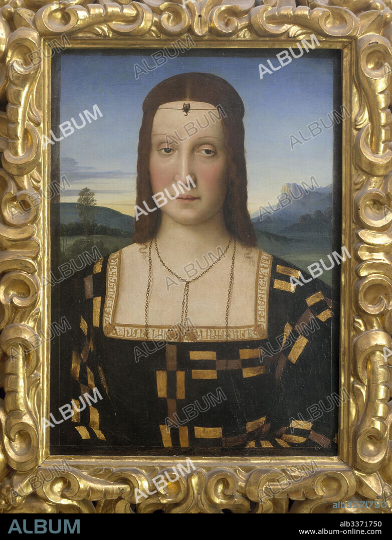 RAPHAEL (RAFFAELLO SANZIO DA URBINO). Portrait of Elisabetta Gonzaga (1471-1526).