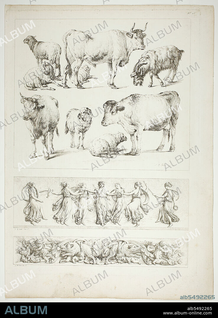 JEAN BAPTISTE MARIE HUET. Plate 26 of 38 from Oeuvres de J. B. Huet, 1796–99.