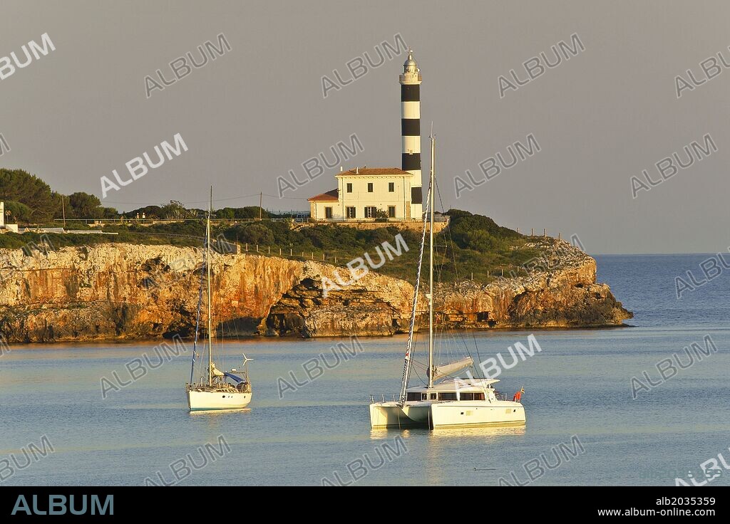 Faro de Porto Colom, 1861.Felanitx.Mallorca.Islas Baleares. España.