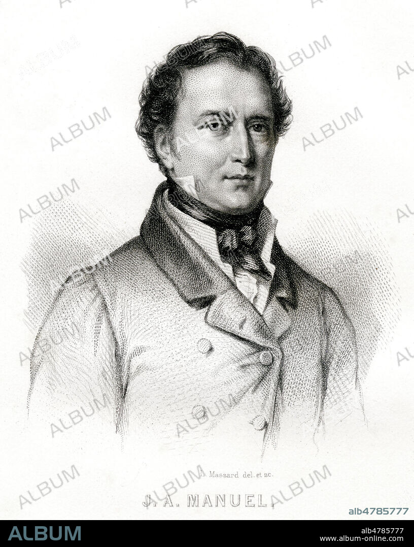 Jacques-Antoine MANUEL (1775-1827). Illustration de L. MASSARD pour Ma Biographie par BERANGER (1780-1857) editee en 1868. Credit : Collection Jonas/Kharbine-Tapabor.
