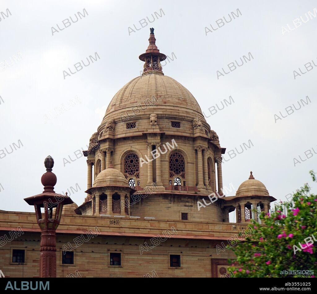 The North Block of the Secretariat Building, Delhi, India, where the Cabinet Secretariat is housed, which administers the Government of India. Built in the 1910s, it is home to some of the most important ministries of the Cabinet of India. Situated on Raisina Hill, New Delhi, the Secretariat buildings are two blocks of symmetrical buildings (North Block and South Block) on opposite sides of the great axis of Rajpath. Herbert Baker took on the design of the Secretariat.