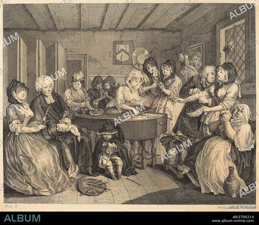 WILLIAM HOGARTH. A Harlot's Progress: pl.6. Dated: 1732. Medium: etching and engraving.