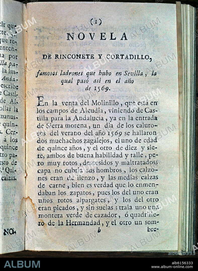 MIGUEL DE CERVANTES SAAVEDRA. RINCONETE Y CORTADILLO-1613- NOVELAS EJEMPLARES- GABINETE DE LECTURA.