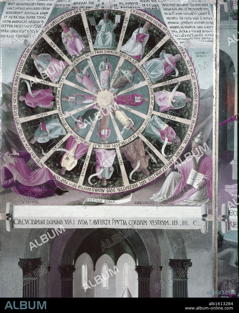 Mystic Wheel by Fra Angelico, fresco, 1400-1455, Italy, Florence, Museo di San Marco.