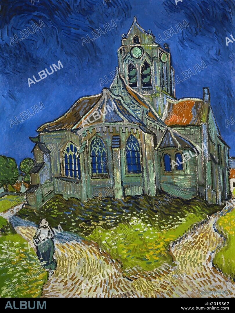 Vincent Van Gogh / 'La iglesia de Auvers-sur-Oise', 1890, Óleo sobre lienzo, 94 x 74 cm.