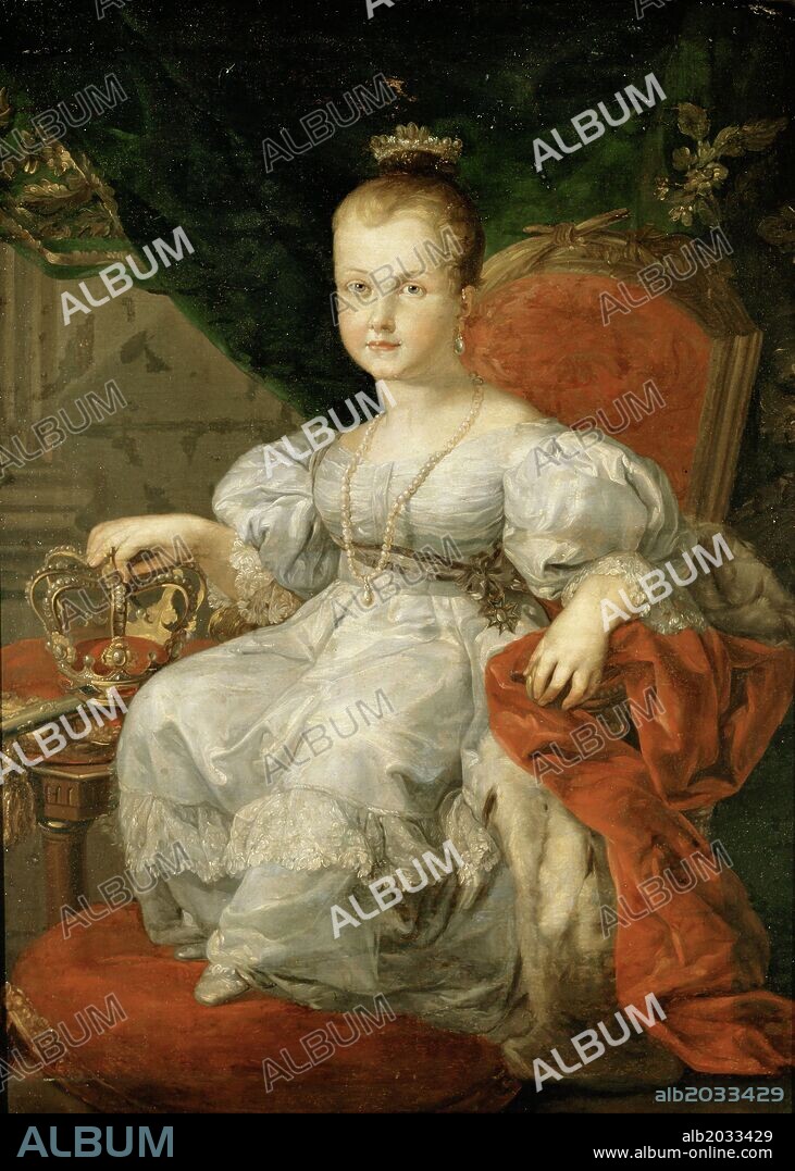 VICENTE LOPEZ PORTAÑA. Vicente López y Portaña / 'Isabel II de niña', hacia 1833, Óleo sobre lienzo, 109 x 78 cm, CE0039.