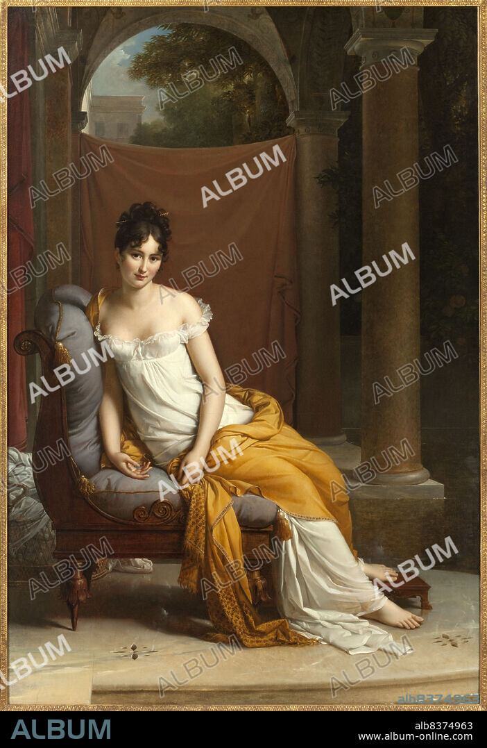 FRANÇOIS PASCAL SIMON. Portrait de Juliette Récamier, née Bernard (1777-1849), between 1802 and 1805.