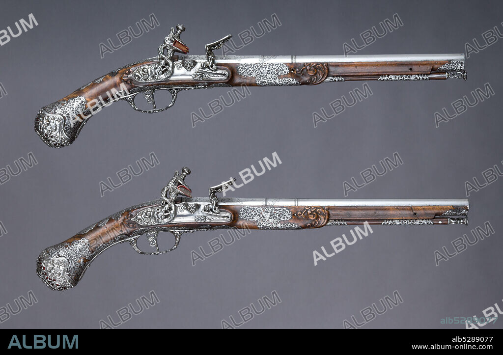 GIOVAN BATTISTA FRANCINO. Pair of Flintlock Pistols, Italian, Brescia, ca. 1686.