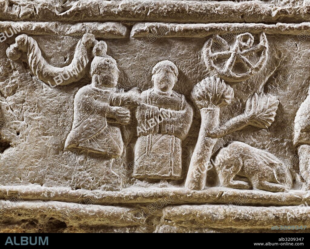 SARCOFAGO PALEOCRISTIANO DE BRIVIESCA (QUINTANA BUREBA). DEPOSITO: MUSEO PROVINCIAL DE BURGOS.