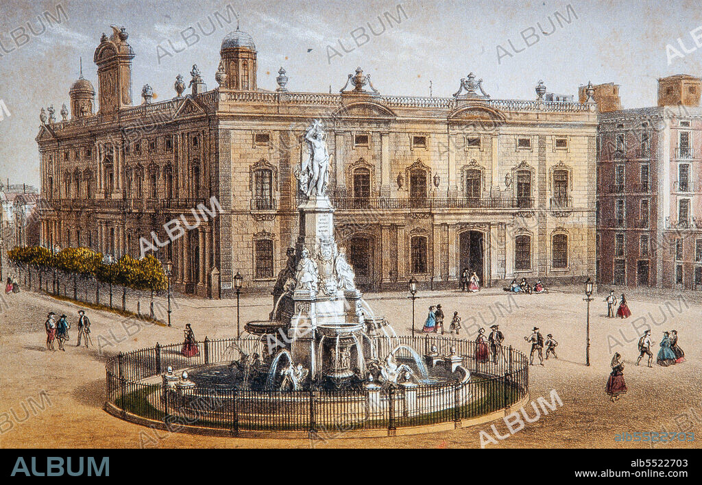 Fuente del Geni Català, Pla de Palau, Barcelona, siglo XIX. Museo de Historia de Barcelona.
