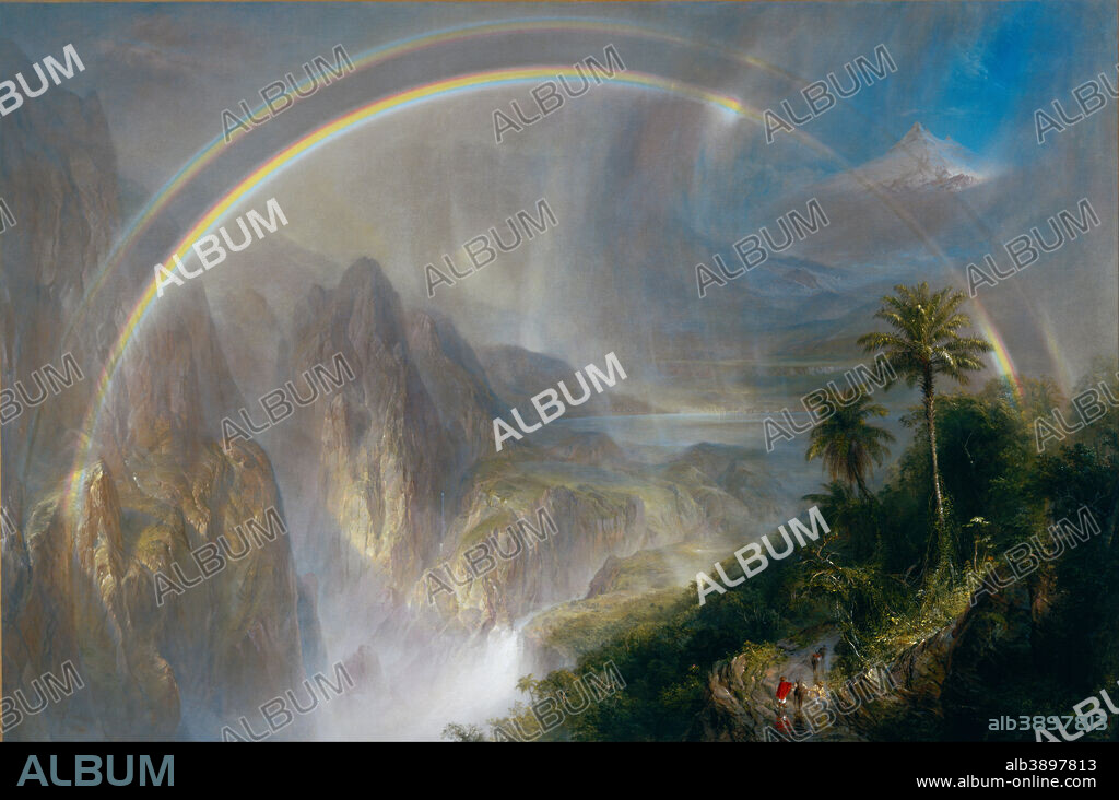 FREDERIC EDWIN CHURCH. Rainy Season in the Tropics. Date/Period: 1866. Painting. Oil on canvas. Height: 1,428.75 mm (56.25 in); Width: 2,139.95 mm (84.25 in).