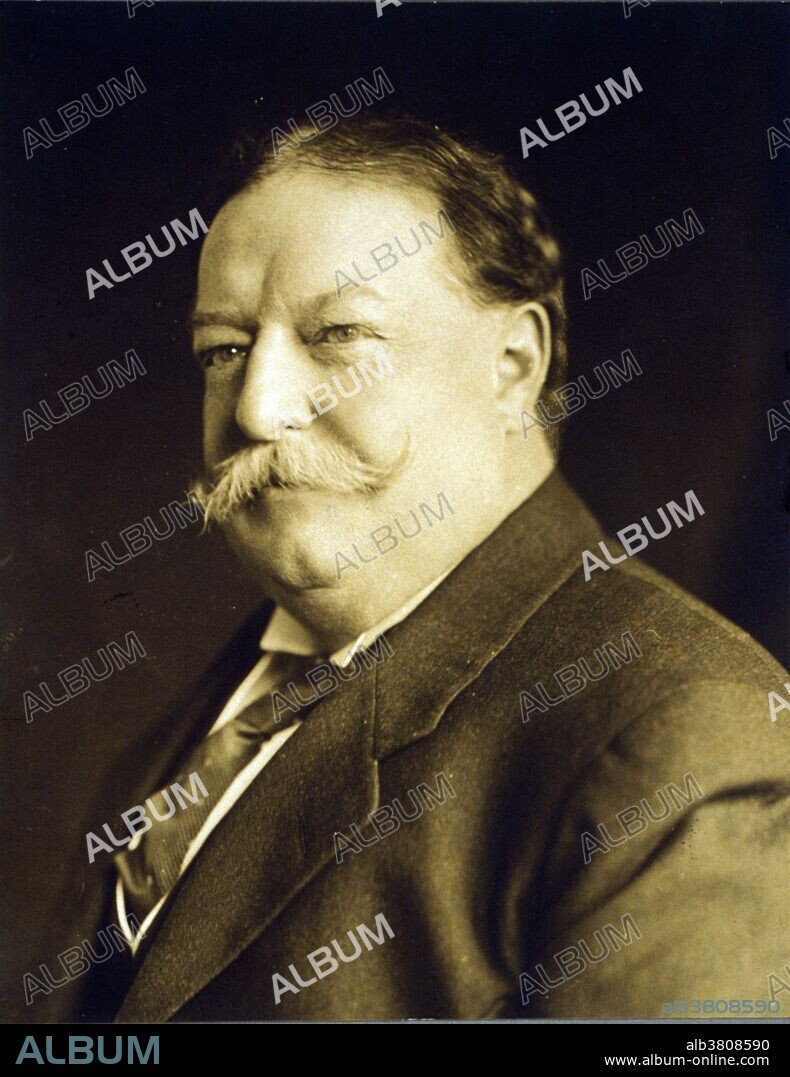 President Taft photographed April 3, 1909. William Howard Taft (September 15, 1857 - March 8, 1930) was the 27th President of the USA (1909-13). Before becoming President, Taft, a Republican, was appointed to serve on the Superior Court of Cincinnati in 1887. In 1890, Taft was appointed Solicitor General of the US and in 1891 a judge on the US Court of Appeals for the Sixth Circuit. In 1900, President McKinley appointed Taft Governor-General of the Philippines. In 1904, President Roosevelt appointed Taft Secretary of War, his close political ally, into his handpicked presidential successor. In his only term, Taft's domestic agenda emphasized trust-busting, civil service reform, strengthening the Interstate Commerce Commission, improving the performance of the postal service, and passage of the 16th Amendment. After leaving office, he spent his time in academia, arbitration, and the pursuit of world peace through his self-founded League to Enforce Peace. In 1921, after WWI, President Harding appointed Taft Chief Justice of the US. He served in this capacity until shortly before his death in 1930 at the age of 72.