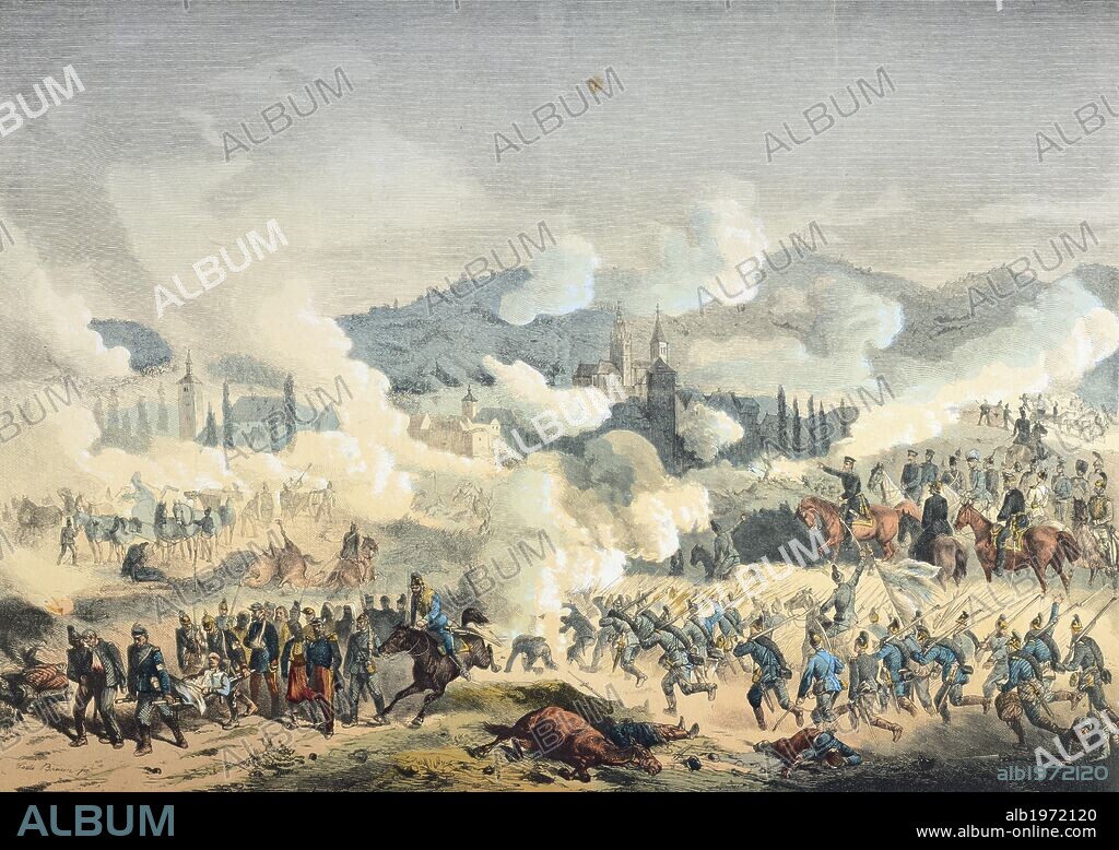 Battle of Wissembourg, August 4, 1870. Franco-Prussian War, France, 19th century.