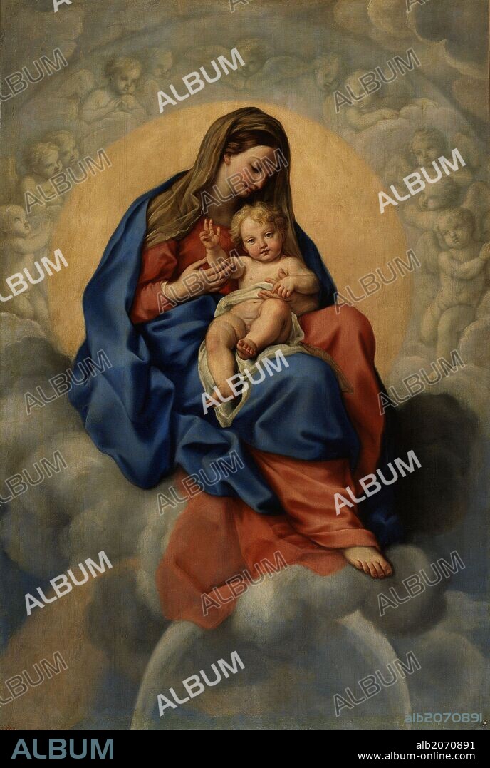 CARLO MARATTA. Carlo Maratti / 'La Virgen con el Niño en la Gloria', Second half 17th century, Italian School, Oil on canvas, 221 cm x 150 cm, P03291.