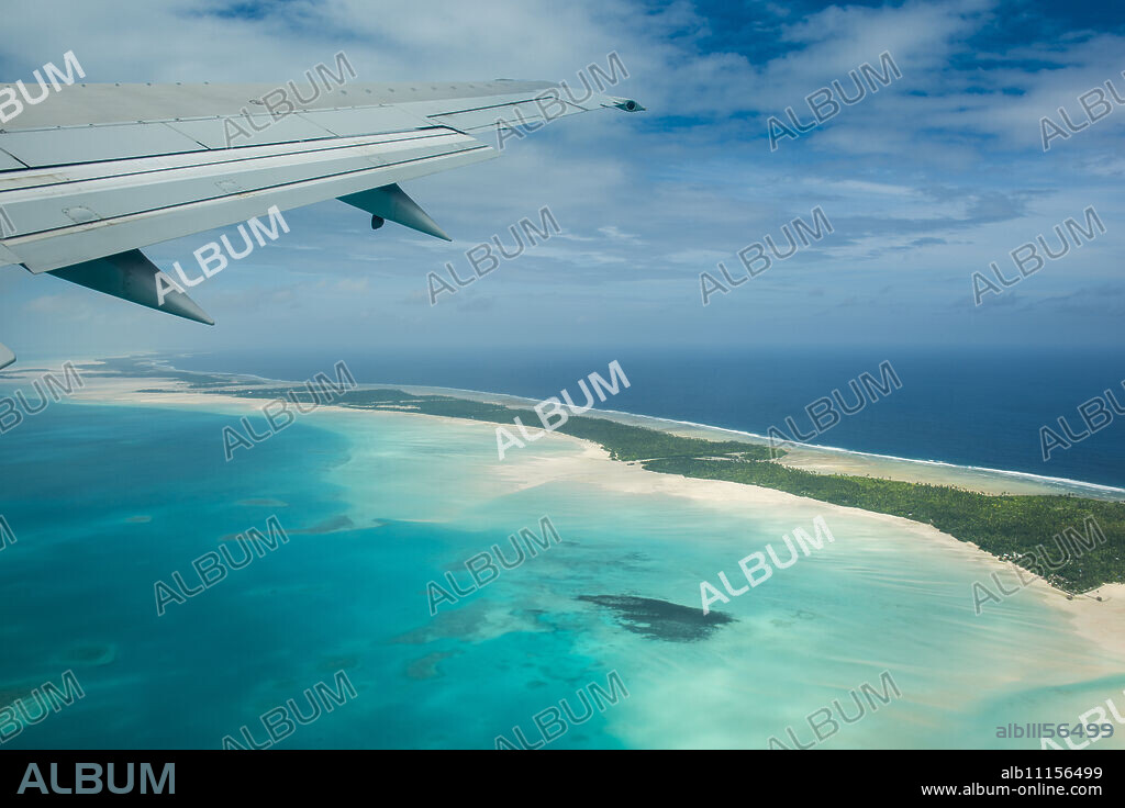 Aerial of Tarawa, Kiribati, South Pacific, Pacific.