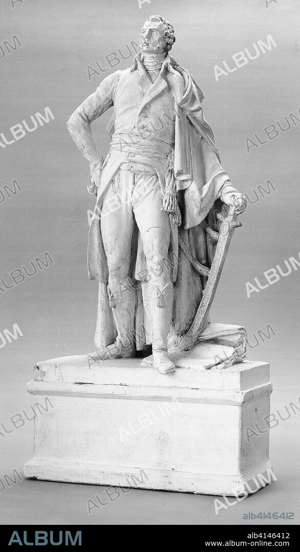 Project for a Monument to a General. Pierre Jean David d'Angers (Attributed to); French, 1788-1856. Date: 1830-1840. Dimensions: 53.7 × 27.5 × 17.9 cm (21 1/8 × 10 13/16 × 7 1/16 in.). Wood and plaster. Origin: France.