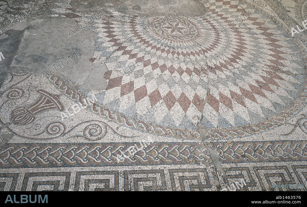 Roman mosaic. House of the Amphitheater. 3rd century. Merida. Spain.