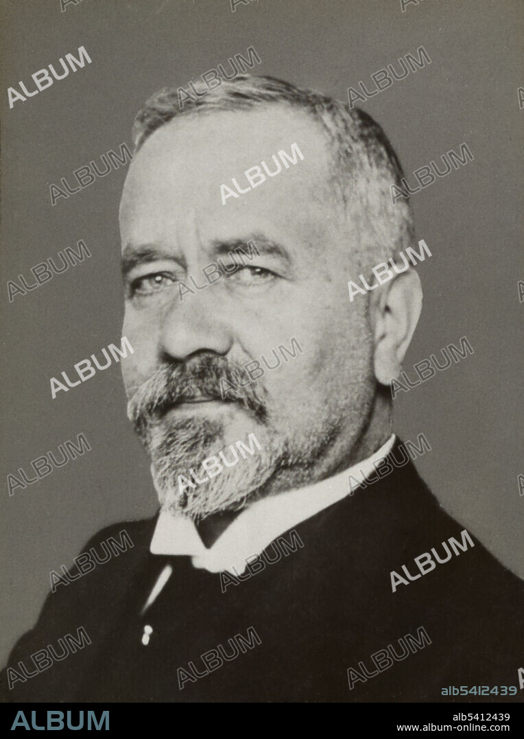 Léon Charles Albert Calmette (July 12, 1863 - October 29, 1933) was a French physician, bacteriologist and immunologist, and an important officer of the Pasteur Institut. Calmette's main scientific work, which was to bring him worldwide fame and his name permanently attached to the history of medicine was the attempt to develop a vaccine against tuberculosis, which, at the time, was a major cause of death. Calmette worked with Jean-Marie Camille Guérin discovering how to culture the tuberculosis bacillus, Mycobacterium tuberculosis to create BCG or the Bacillus Calmette-Guérin vaccine against tuberculosis. No photographer credited, 1923 (cropped and cleaned).