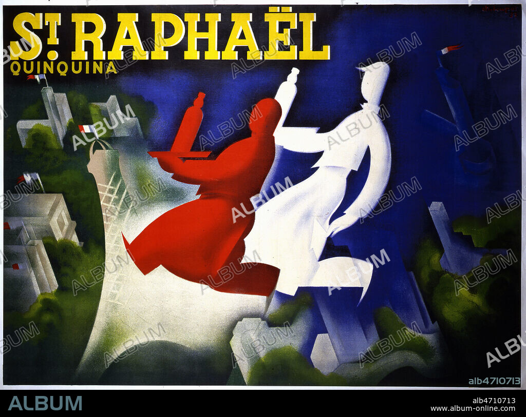 Affiche publicitaire anonyme pour 'Saint Raphael Quinquina' de Charles LOUPOT(1892-1962) ADAGP en 1937. Musee de la publicite, Paris. Credit: Collection Bouquignaud/KHARBINE-TAPABOR.