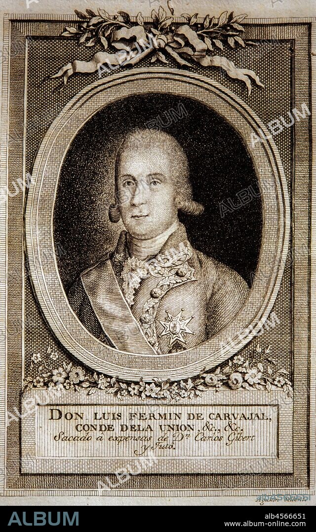 AGUSTI SALLENT. Retrato de Don Luis Fermín de Carvajal Vargas y Brun, Conde de la Unión. Biblioteca Universidad de Barcelona.