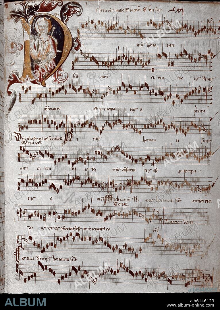 GUILLAUME DUFAY. CANTORAL DE LA MISA DE SAN JACOBO - SIGLO XV - ESCUELA BORGOÑONA.
