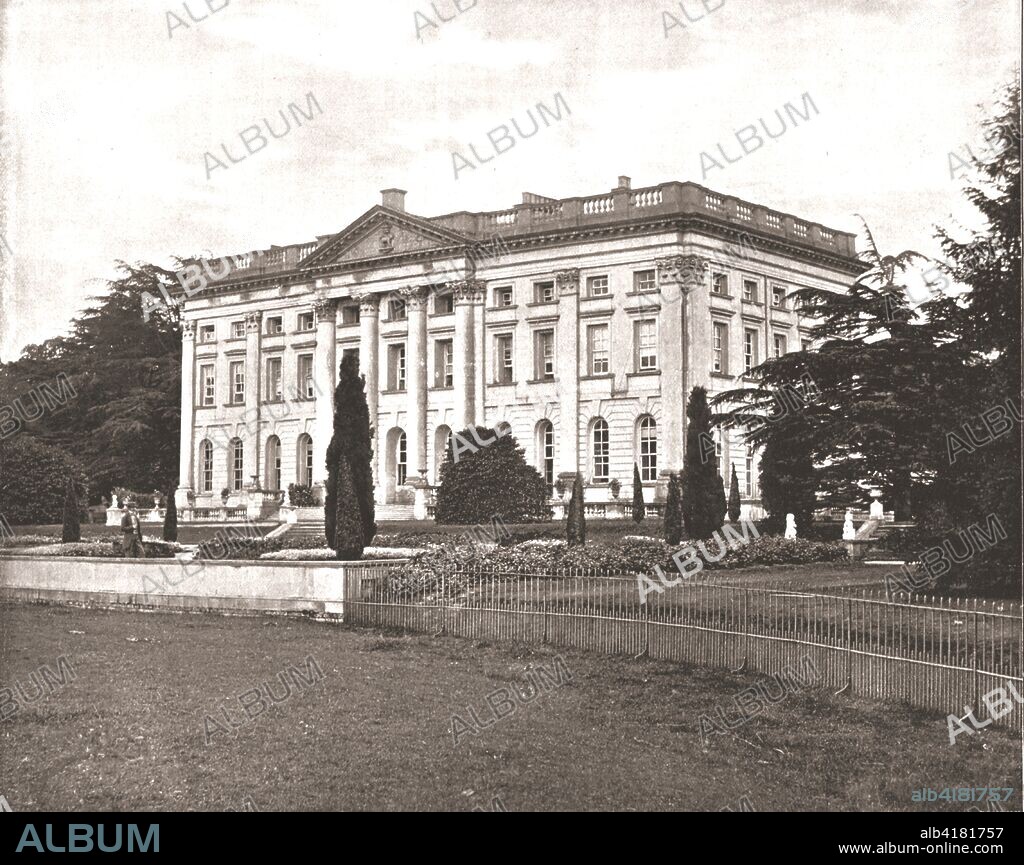 Moor Park, Hertfordshire, 1894. Palladian mansion rebuilt in 1678-1679 for James Scott, 1st Duke of Monmouth. From Beautiful Britain; views of our stately homes. [The Werner Company of Chicago, 1894].