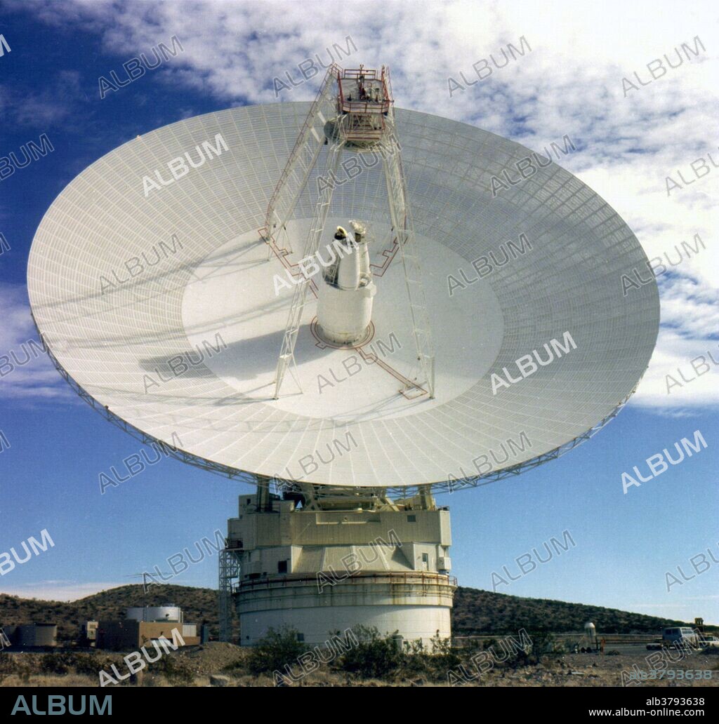 The 70-meter Goldstone Antenna located near Barstow, CA in the Goldstone Deep Space Communications Complex. The Goldstone Observatory's main purpose is to track and communicate with space missions. When operated as a bi-static radar, Goldstone is capable of detecting 2 mm debris at altitudes below 1,000 km.