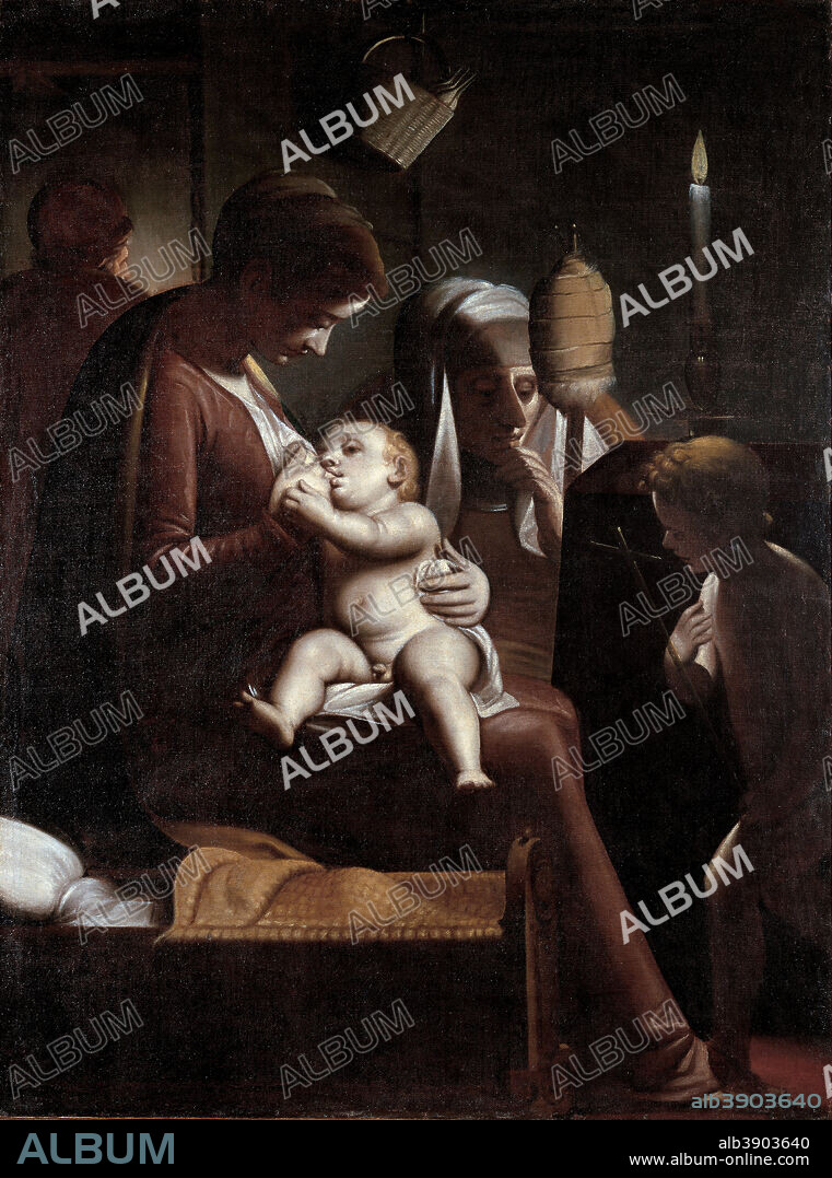 LUCA CAMBIASO. Madonna of the Candle. Date/Period: 1570 - 1575. Painting. Height: 1,400 mm (55.11 in); Width: 1,090 mm (42.91 in).