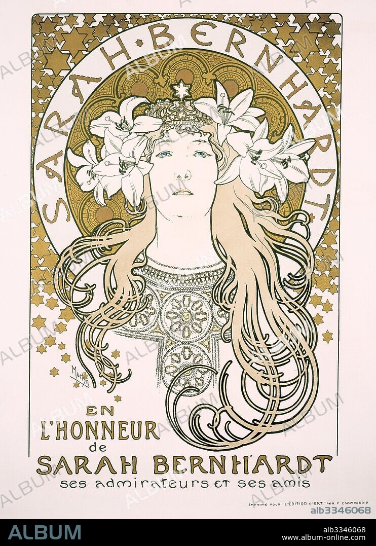 ALPHONSE MUCHA. Sarah Bernhardt as La Princesse Lointaine.