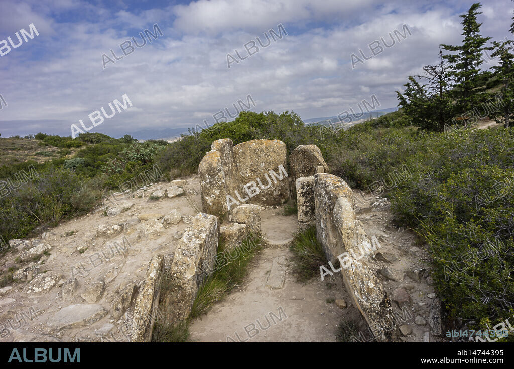 dolmen «Mine of Farangotea», Artajona (Artaxoa) Merindad de Olite, Foral Community of Navarre, Spain.
