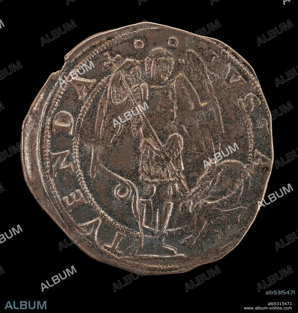 Saint Michael Spearing the Dragon [reverse], 15th century.
