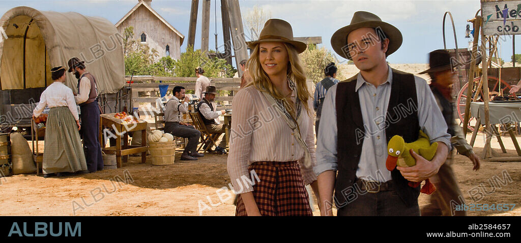 CHARLIZE THERON and SETH MACFARLANE in A MILLION WAYS TO DIE IN THE WEST, 2014, directed by SETH MACFARLANE. Copyright MEDIA RIGHTS CAPITAL.