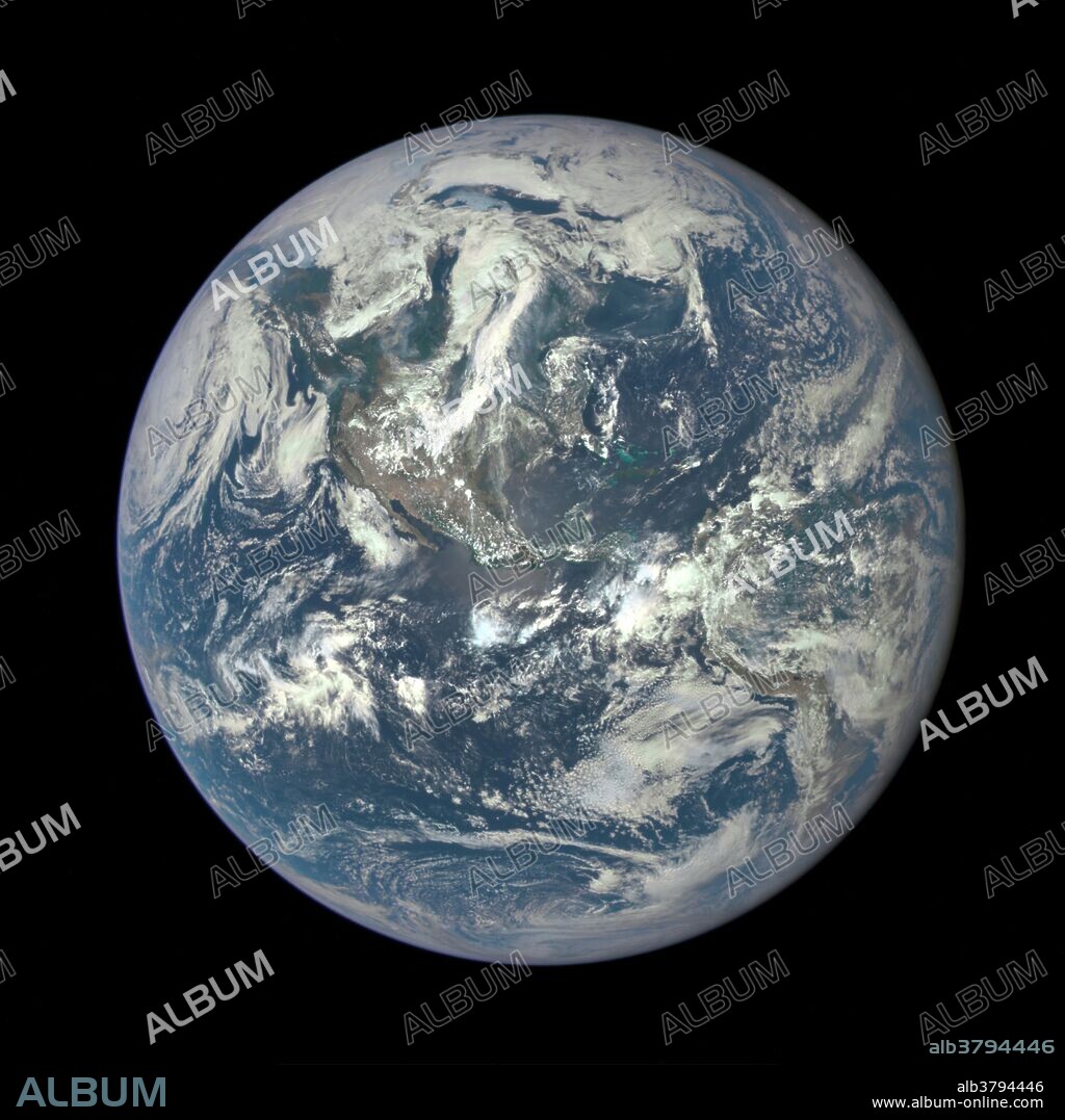 A NASA camera on the Deep Space Climate Observatory (DSCOVR) satellite has returned its first view of the entire sunlit side of Earth from one million miles away. This color image of Earth was taken by NASA's Earth Polychromatic Imaging Camera (EPIC), a four megapixel CCD (charge-coupled device) camera and telescope. The image was generated by combining three separate images to create a photographic-quality image. The camera takes a series of 10 images using different narrowband filters -- from ultraviolet to near infrared -- to produce a variety of science products. The red, green and blue channel images are used in these color images. The image was taken July 6, 2015, showing North and Central America. The central turquoise areas are shallow seas around the Caribbean islands.