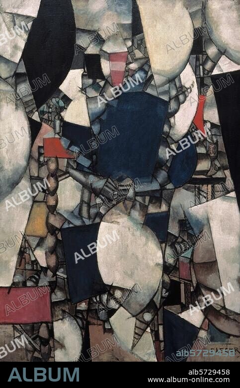 FERNAND LÉGER. Léger, Fernand. 1881-1955. "La Femme en bleu" (Woman in Blue), 1912. Oil on canvas, 193 × 130cm. Gift of Raoul La Roche. Inv. no. 2299. Basel, Kunstmuseum.