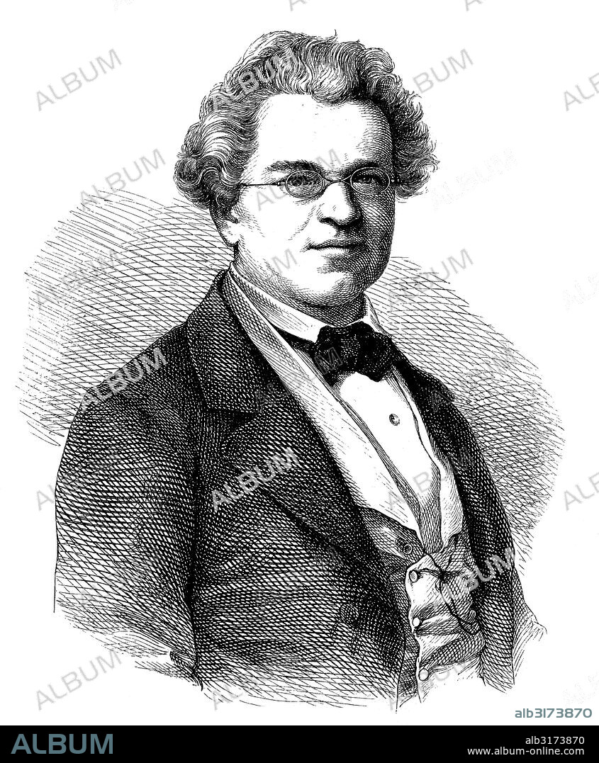 Balthasar friedrich wilhelm zimmermann, 1807-1878, a german protestant theologian, poet, historian, member of the frankfurt national assembly, historical engraving, circa 1870.