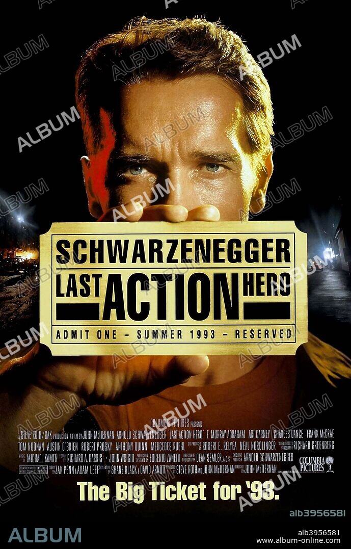 Poster of LAST ACTION HERO, 1993, directed by JOHN MCTIERNAN. Copyright COLUMBIA PICTURES.