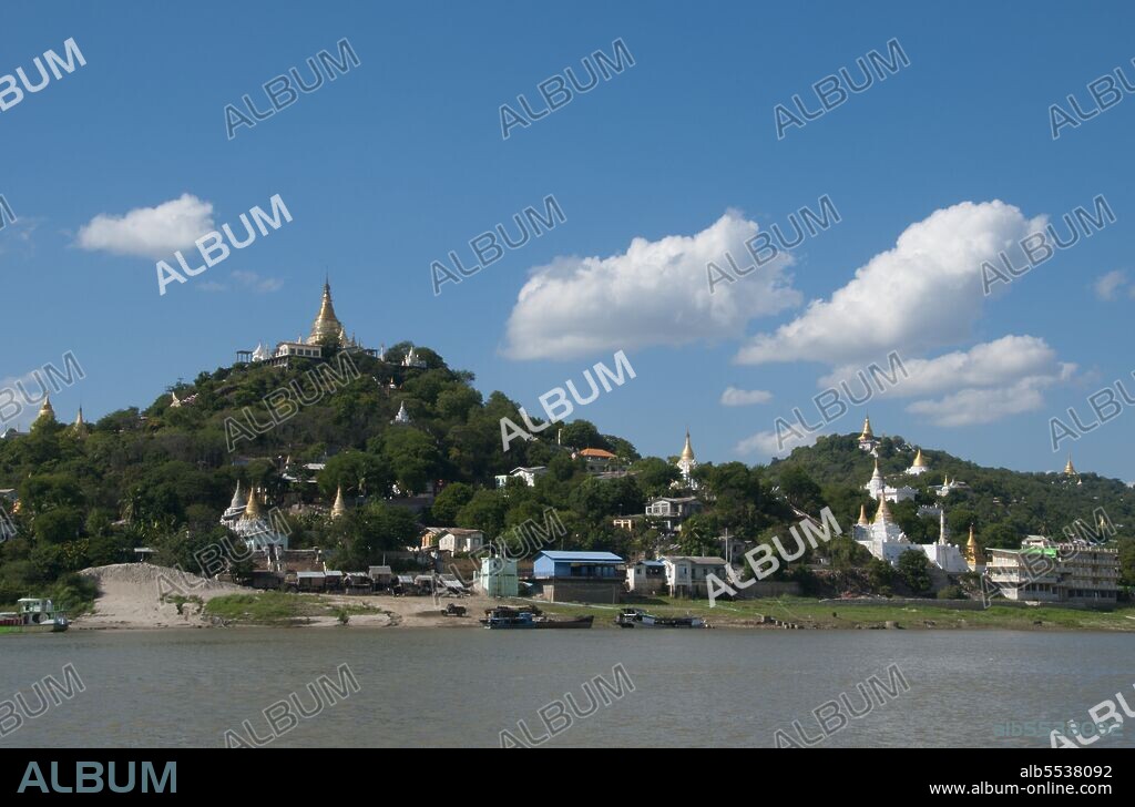 Sagaing is the capital of Sagaing Region (formerly Sagaing Division) in Myanmar. Located on the Ayeyarwady River, 20 km to the southwest of Mandalay on the opposite bank of the river, Sagaing with many Buddhist monasteries is an important religious and monastic center. The pagodas and monasteries crowd the numerous hills along the ridge running parallel to the river. The central pagoda, Soon U Ponya Shin Pagoda, is connected by a set of covered staircases that run up the 240 m hill. Sagaing was the capital of the Sagaing Kingdom (1315–1364), one of the minor kingdoms that rose up after the fall of the Pagan dynasty. During the Ava period (1364–1555), the city was the common fief of the crown prince or senior princes. The city briefly became the royal capital between 1760 and 1763 in the reign of King Naungdawgyi.