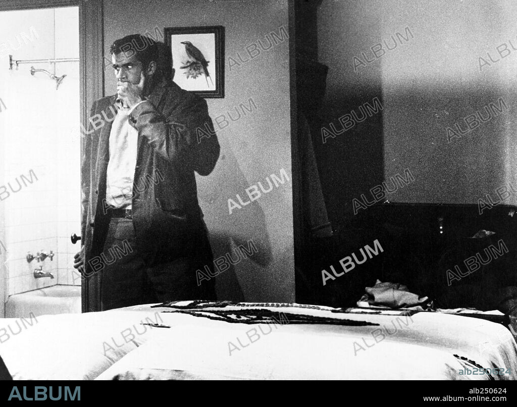 ANTHONY PERKINS in PSYCHO, 1960, directed by ALFRED HITCHCOCK. Copyright SHAMLEY PRODUCTIONS.