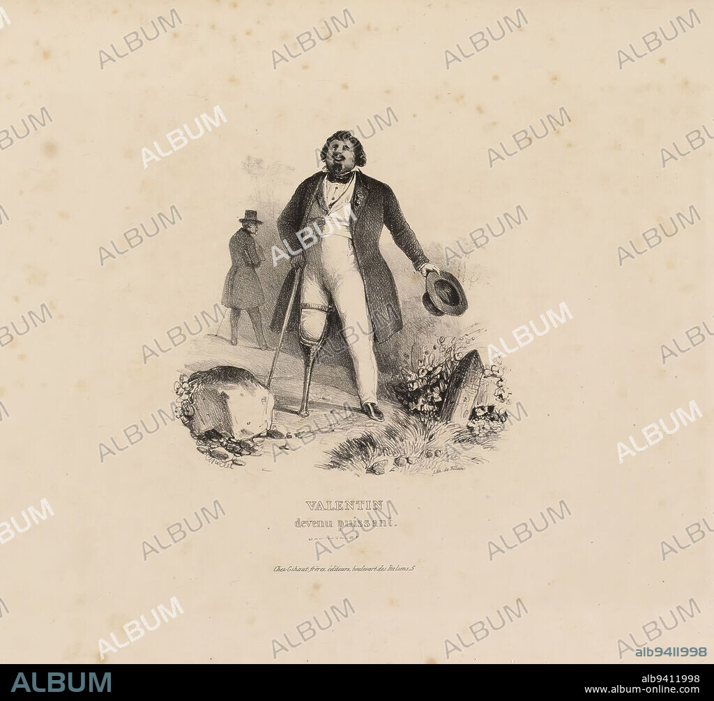 Valentin became powerful., Charlet, Nicolas-Toussaint, Draftsman, Villain, Jean-François, Draftsman-lithographer, Gihaut Frères, Publisher, Array, Print, Graphic arts, Album, Lithography, Paris, Paris, Paris, Dimensions - Work: Height: 26.5 cm, Width: 34.8 cm.