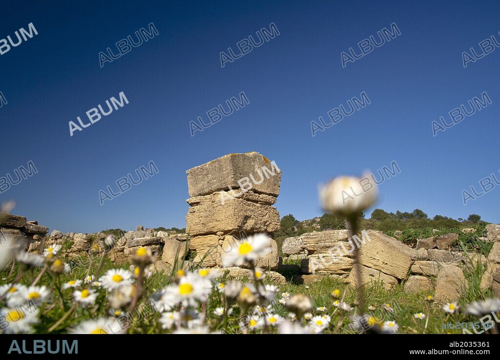 Basilica paleocristiana de Es Cap Des Port, siglo V despues de Cristo. Fornells. Es Mercadal.Menorca.Islas Baleares. Spain.